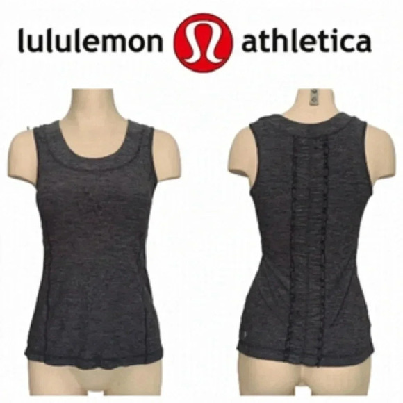 Lululemon Tank Top ruffles Run Dash II Tank back workout tee halter scoop - Picture 1 of 8